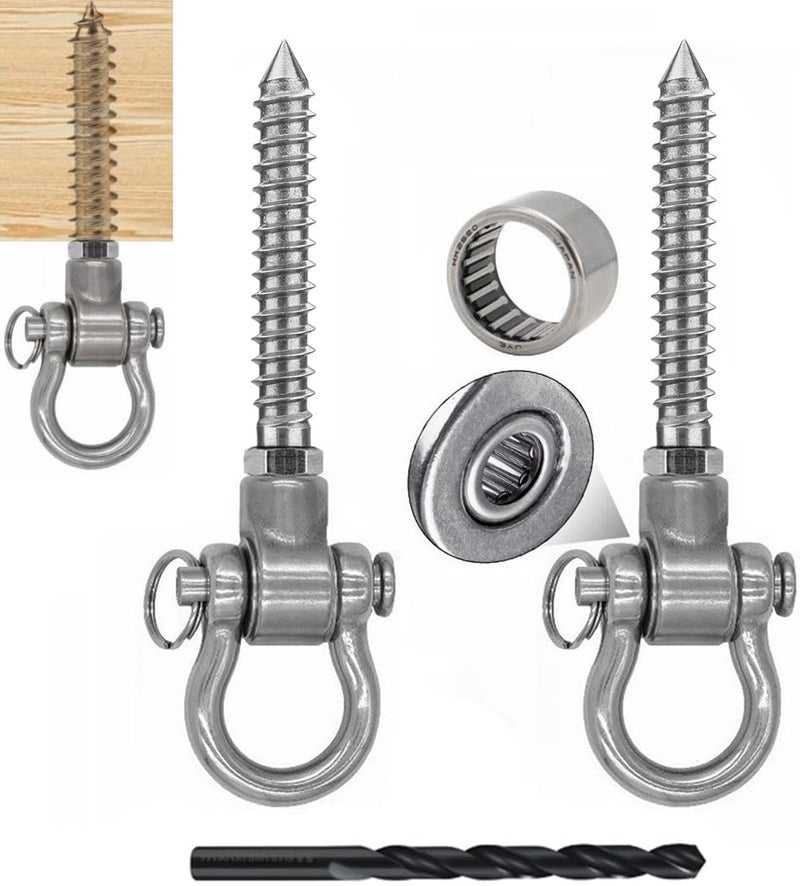 Dakzhou 2 Permanent Anti Rust Bearing Hanger Heavy Duty, 1500 LBS, 180° Swing Hardware, for Yoga Hammock Chair sandbag Playground Accessories - Image 1